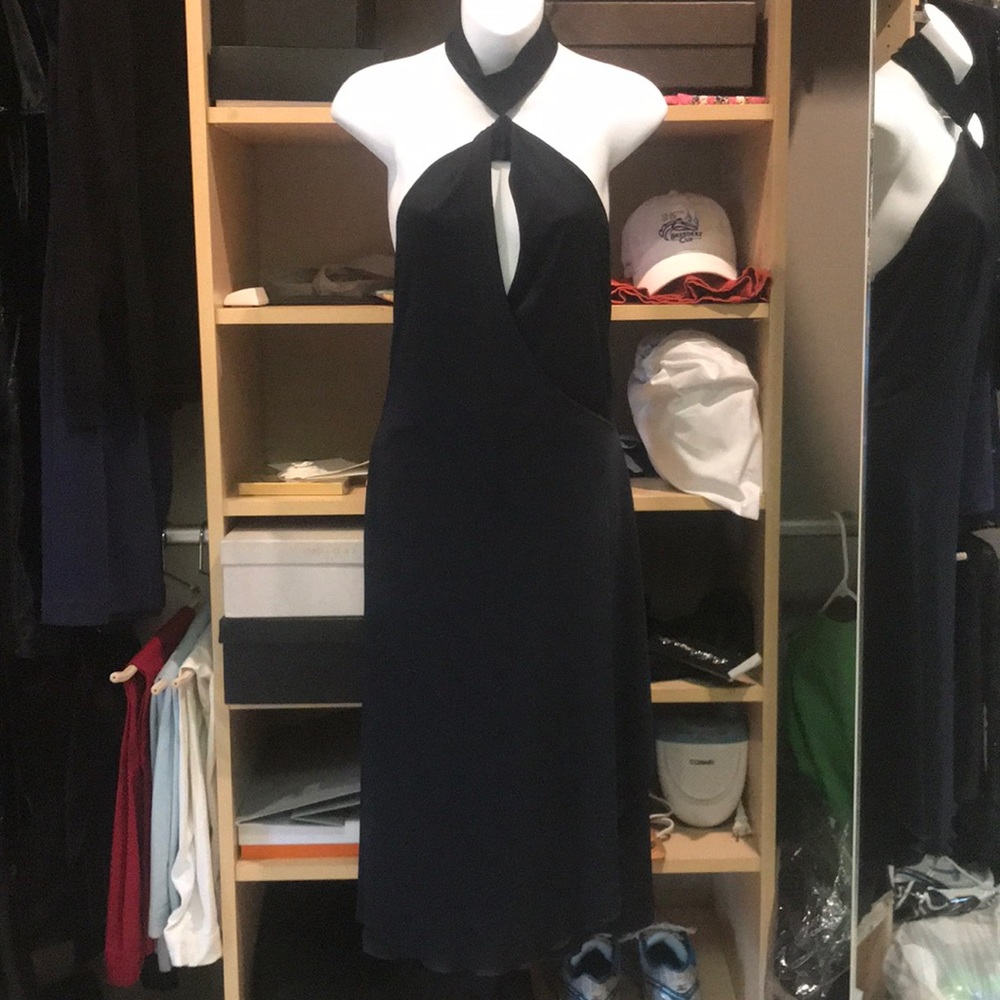 ARMANI Sexy Keyhole Open Back Halter Dress